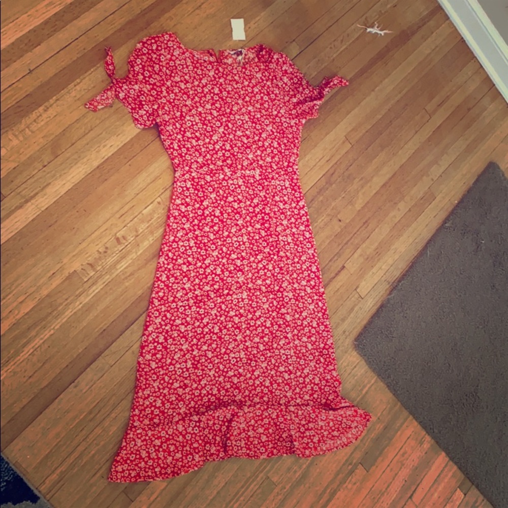 Red Floral Boho Dress